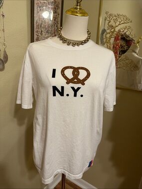 KULE White 'I (Pretzel) N.Y.' Short Sleeve Graphic Tee Size S